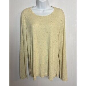 JJill Wearever Womens Sweater Large Oatmeal Minimalist Lightweight‎ Classic
